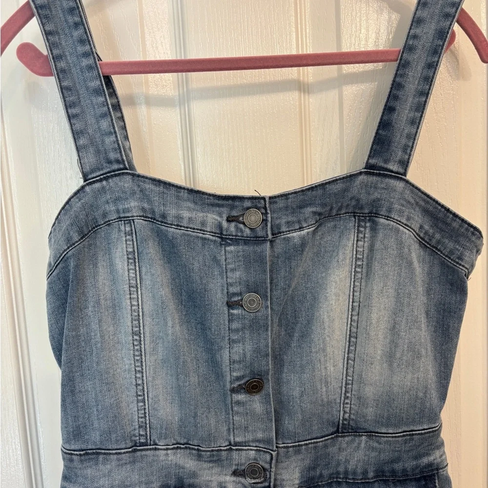 Indigo Rein Blue Denim Dress Women’s Sz M Button Down Jumper Sun Dress Western - Picture 6 of 6